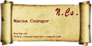 Nacsa Csongor névjegykártya
